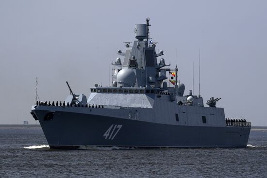 Navy Day parade rehearsal in Kronstadt