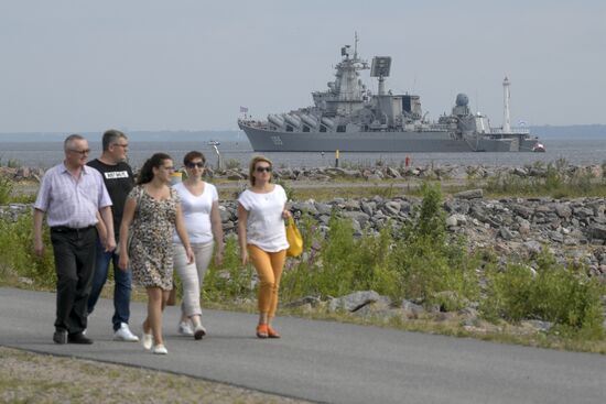 Navy Day parade rehearsal in Kronstadt