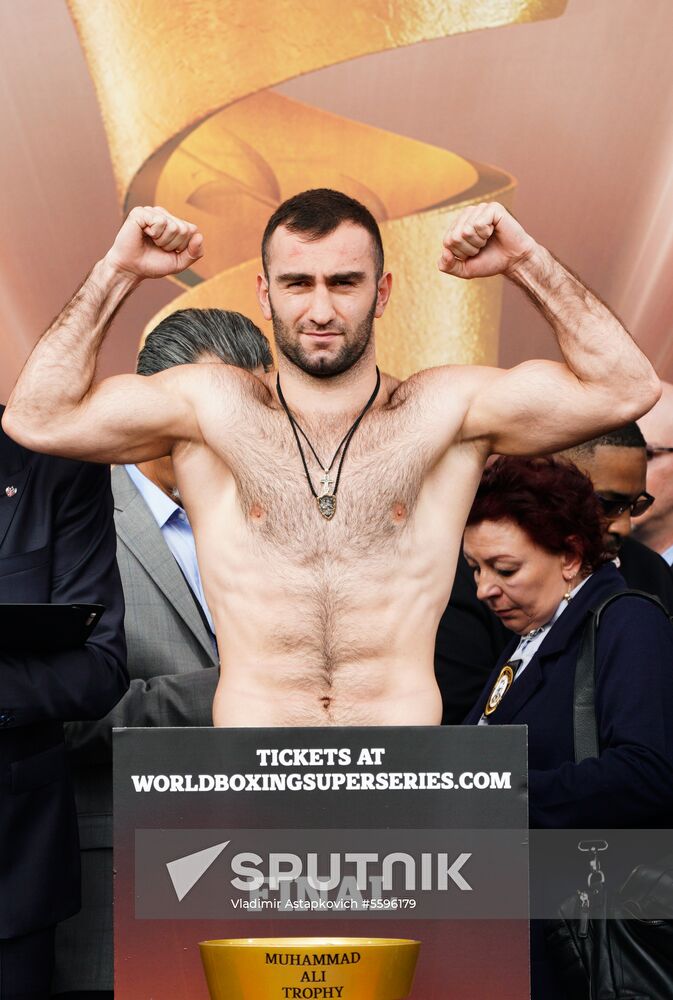 Boxing. Weighing ceremony of Murat Gassiev and Oleksandr Usyk