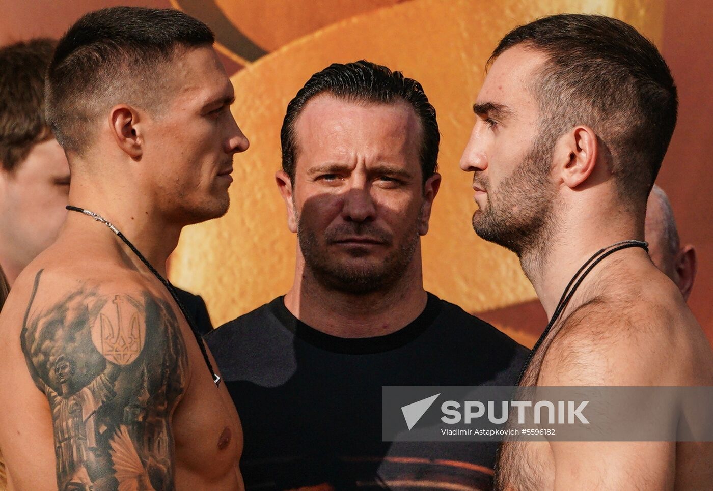 Boxing. Weighing ceremony of Murat Gassiev and Oleksandr Usyk