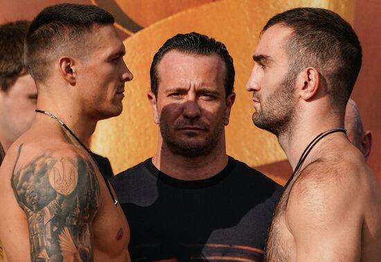 Boxing. Weighing ceremony of Murat Gassiev and Oleksandr Usyk