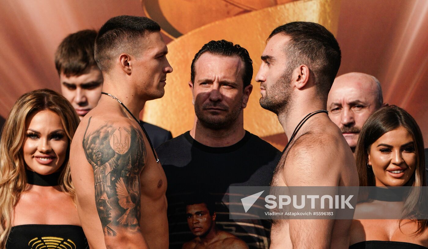 Boxing. Weighing ceremony of Murat Gassiev and Oleksandr Usyk