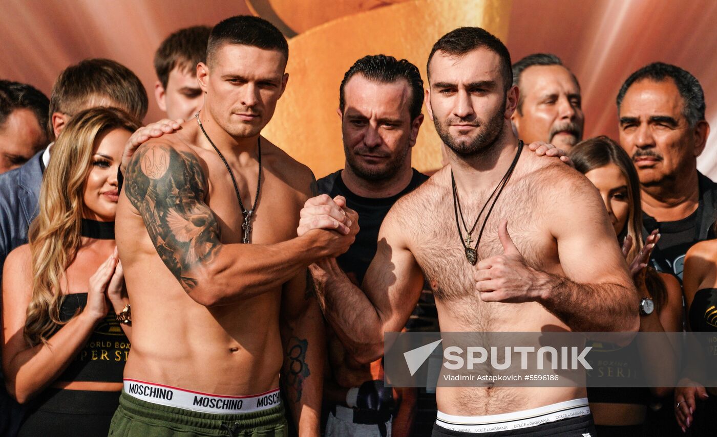 Boxing. Weighing ceremony of Murat Gassiev and Oleksandr Usyk