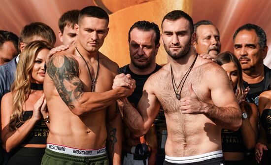 Boxing. Weighing ceremony of Murat Gassiev and Oleksandr Usyk