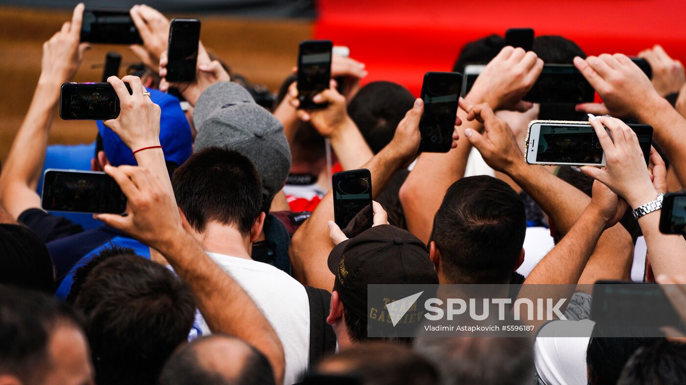 Boxing. Weighing ceremony of Murat Gassiev and Oleksandr Usyk