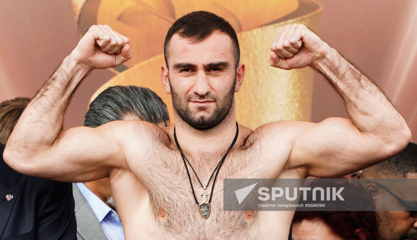 Boxing. Weighing ceremony of Murat Gassiev and Oleksandr Usyk