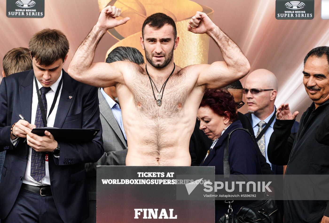 Boxing. Weighing ceremony of Murat Gassiev and Oleksandr Usyk