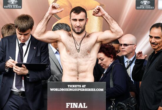 Boxing. Weighing ceremony of Murat Gassiev and Oleksandr Usyk