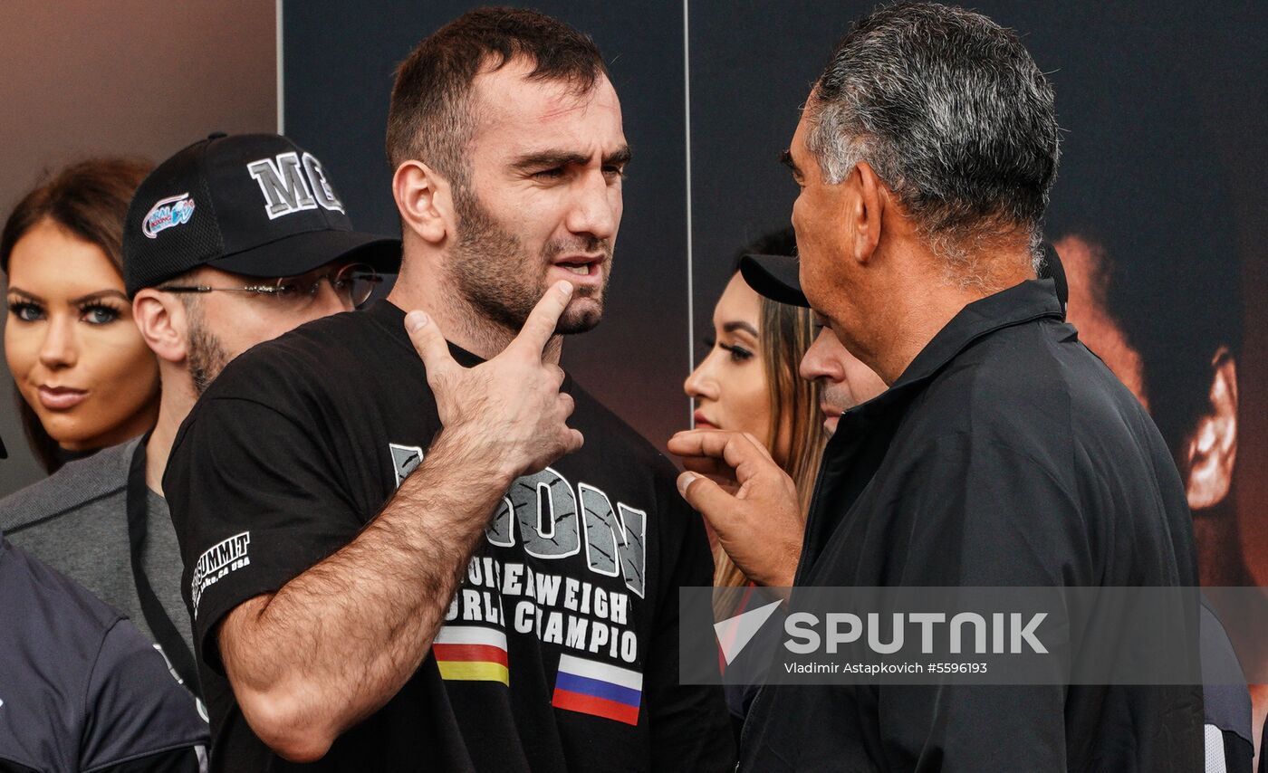 Boxing. Weighing ceremony of Murat Gassiev and Oleksandr Usyk