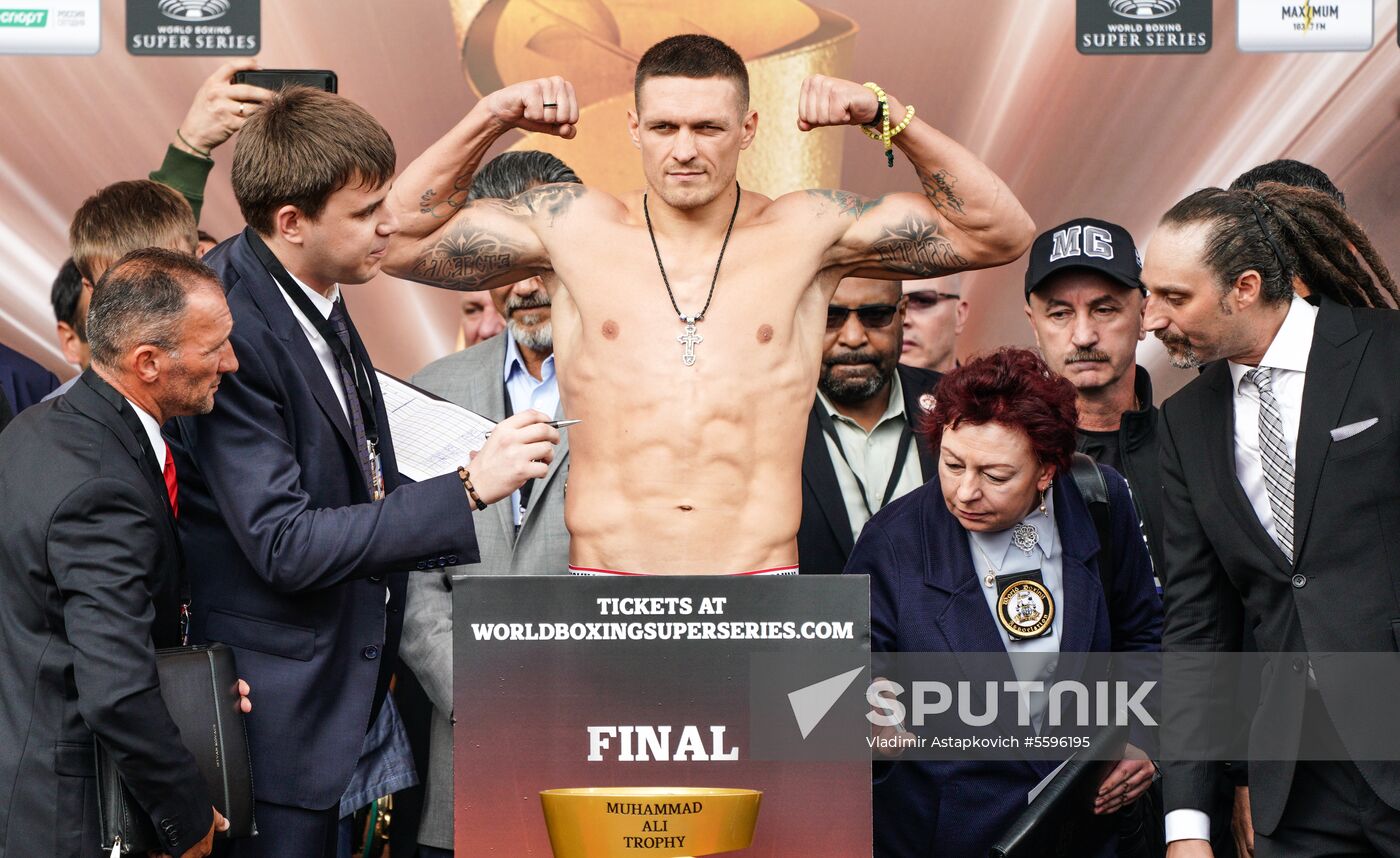 Boxing. Weighing ceremony of Murat Gassiev and Oleksandr Usyk