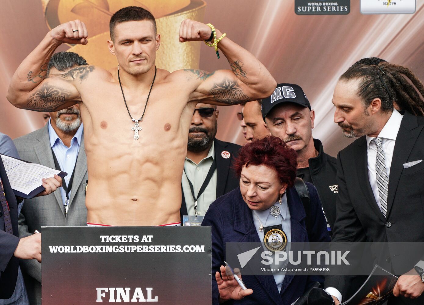 Boxing. Weighing ceremony of Murat Gassiev and Oleksandr Usyk