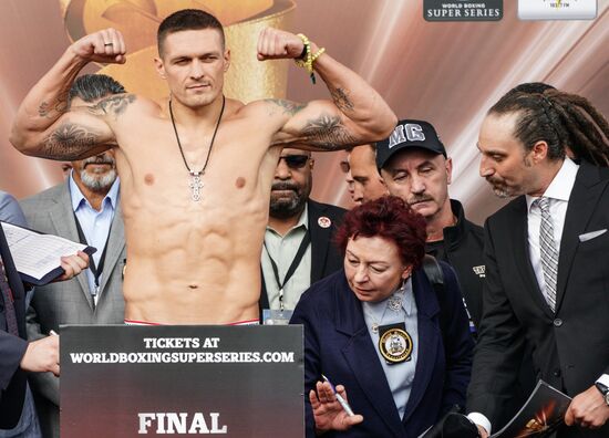 Boxing. Weighing ceremony of Murat Gassiev and Oleksandr Usyk