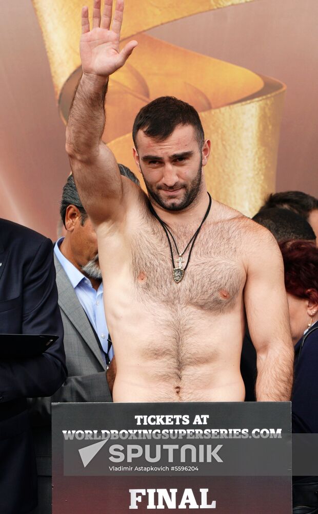 Boxing. Weighing ceremony of Murat Gassiev and Oleksandr Usyk