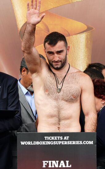 Boxing. Weighing ceremony of Murat Gassiev and Oleksandr Usyk