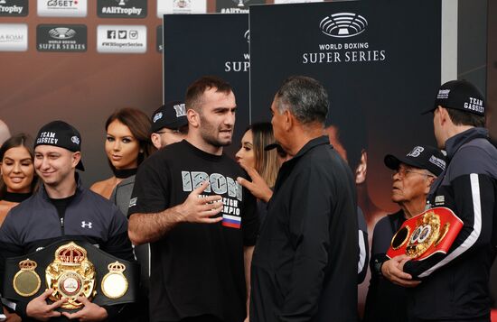 Boxing. Weighing ceremony of Murat Gassiev and Oleksandr Usyk