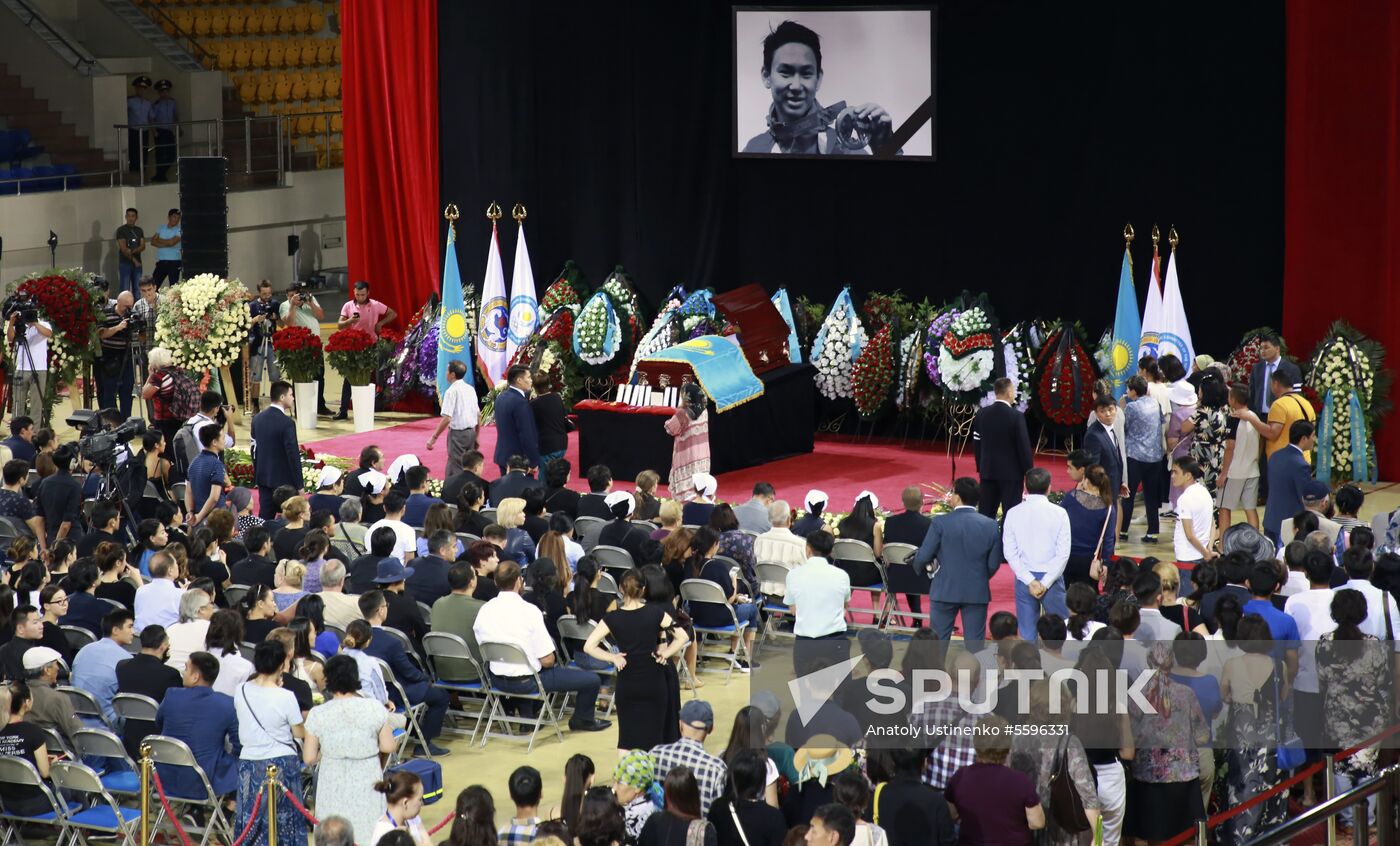 Farewell ceremony for figure skater Denis Ten in Kazakhstan