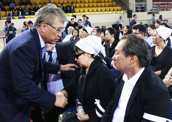 Farewell ceremony for figure skater Denis Ten in Kazakhstan