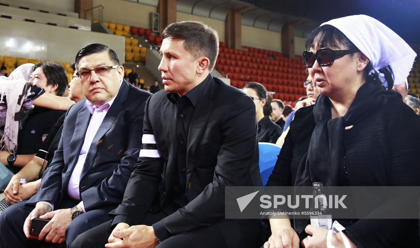 Farewell ceremony for figure skater Denis Ten in Kazakhstan