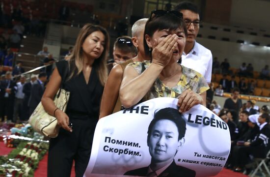 Farewell ceremony for figure skater Denis Ten in Kazakhstan