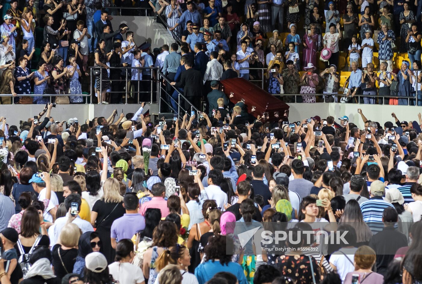 Farewell ceremony for figure skater Denis Ten in Kazakhstan