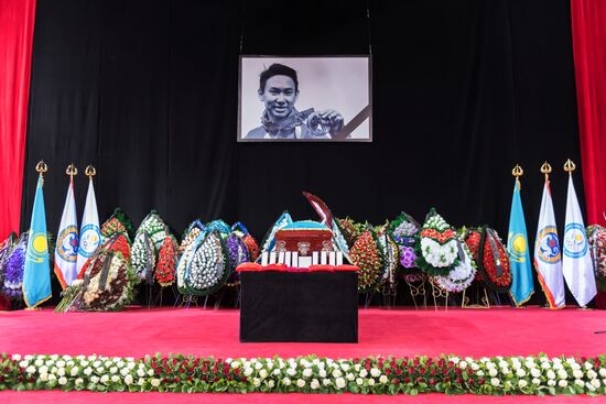 Farewell ceremony for figure skater Denis Ten in Kazakhstan