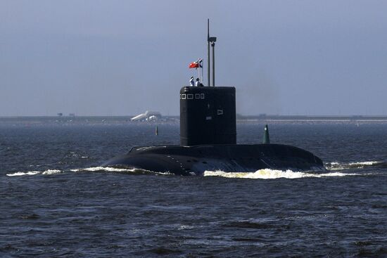 First combined rehearsal of Russian Navy parade