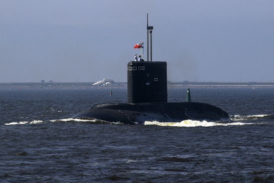 First combined rehearsal of Russian Navy parade