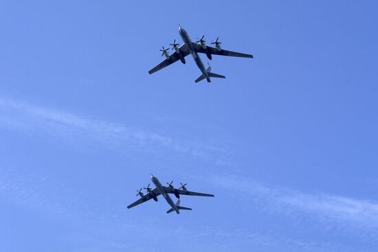 First combined rehearsal of Russian Navy parade