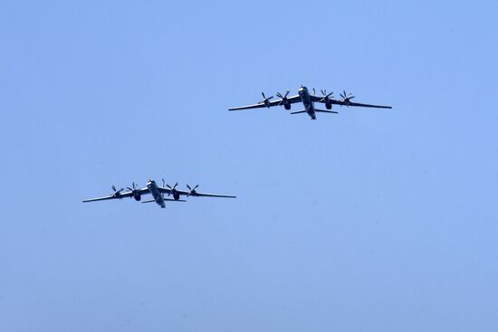 First combined rehearsal of Russian Navy parade