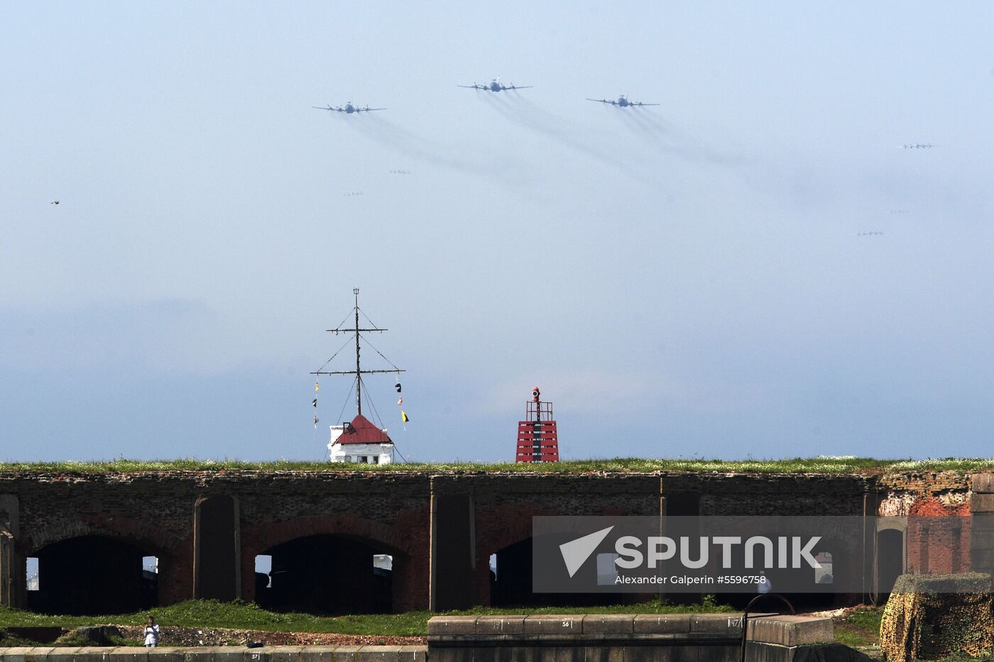 First combined rehearsal of Russian Navy parade