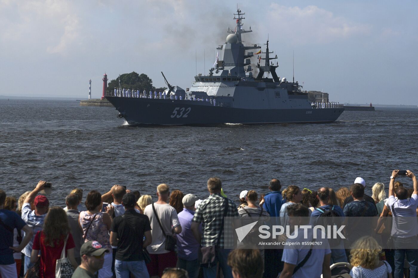 First combined rehearsal of Russian Navy parade