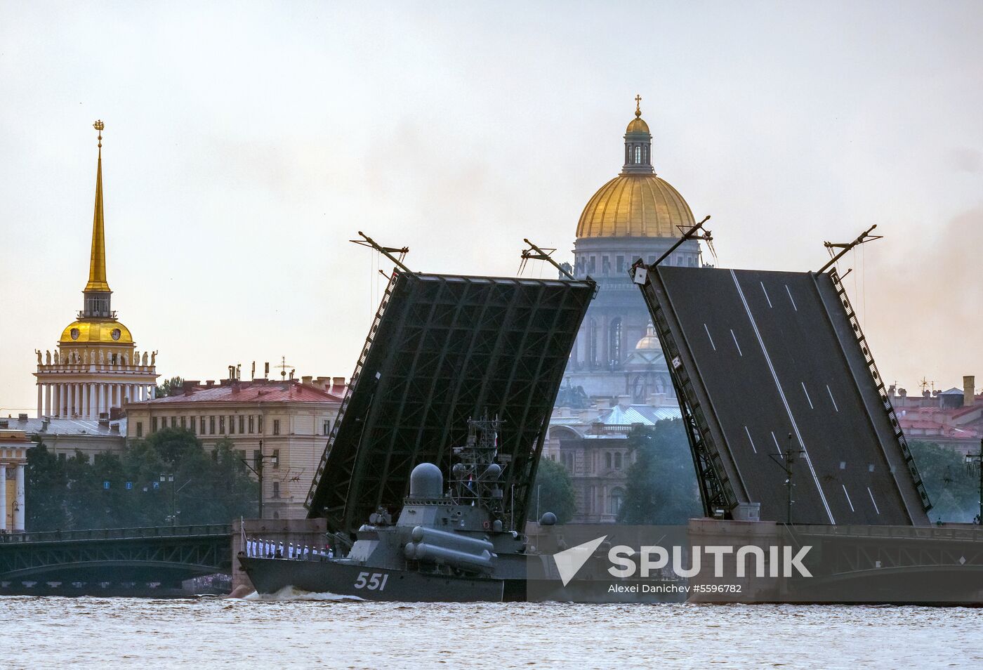 First combined rehearsal of Russian Navy parade