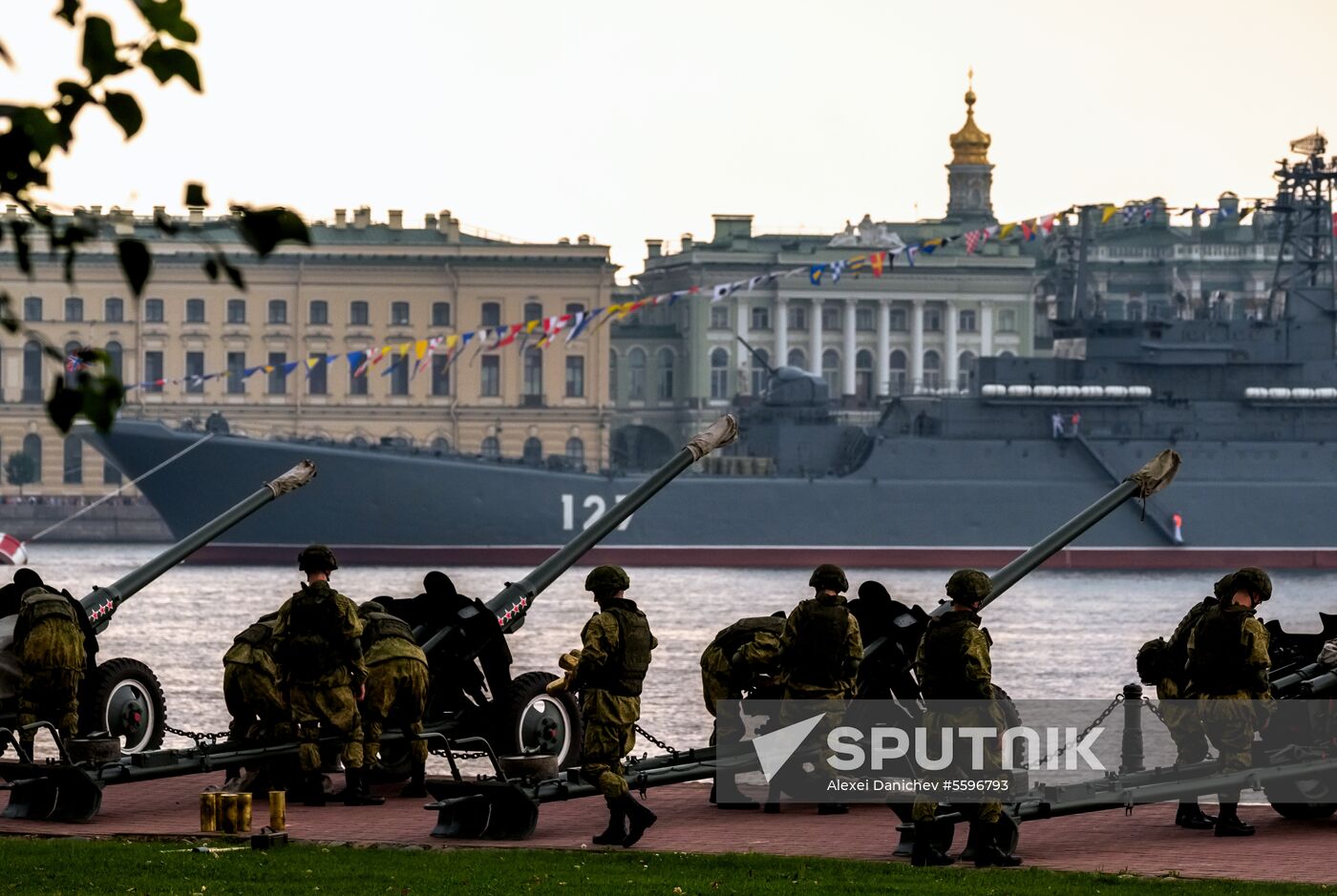 First combined rehearsal of Russian Navy parade