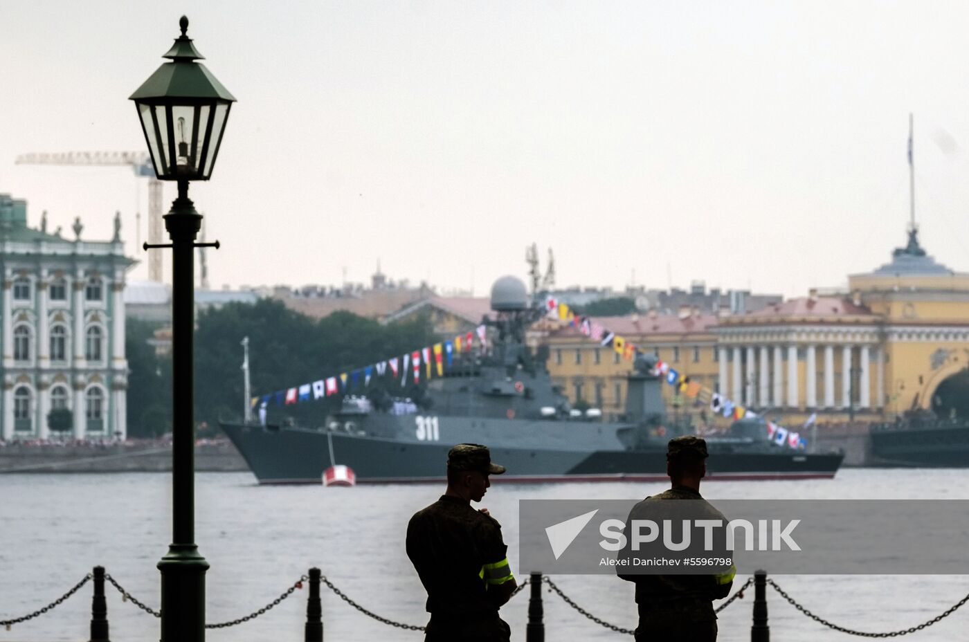 First combined rehearsal of Russian Navy parade