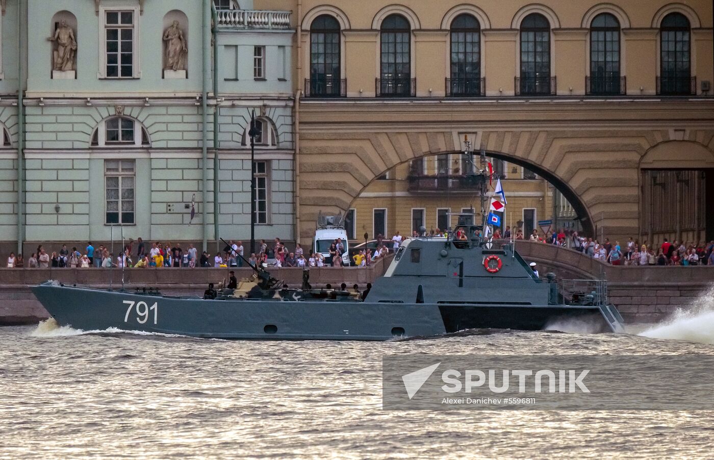 First combined rehearsal of Russian Navy parade