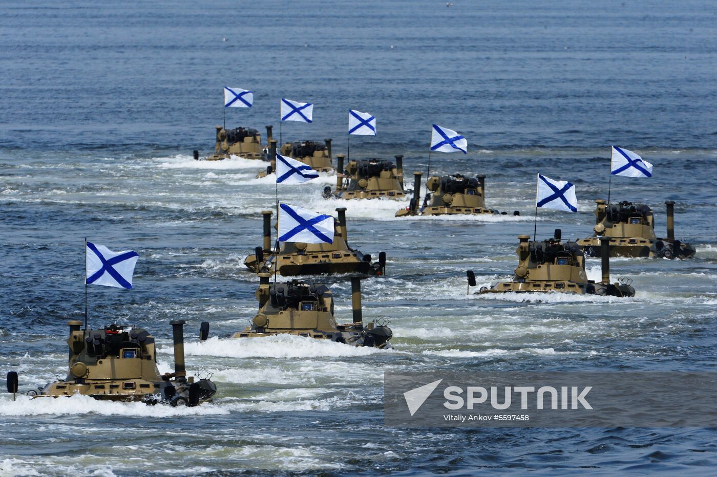 Rehearsal of military sports festival marking Navy Day in Vladivostok
