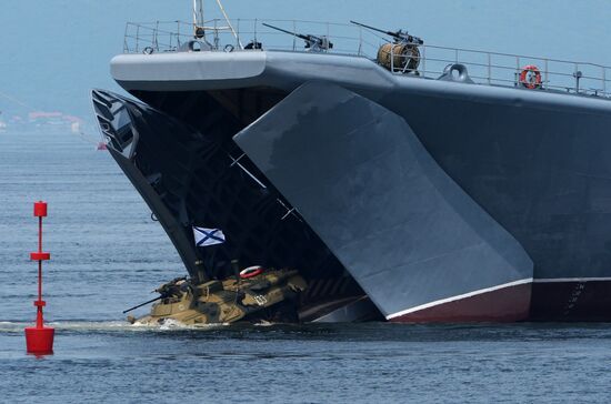 Rehearsal of military sports festival marking Navy Day in Vladivostok