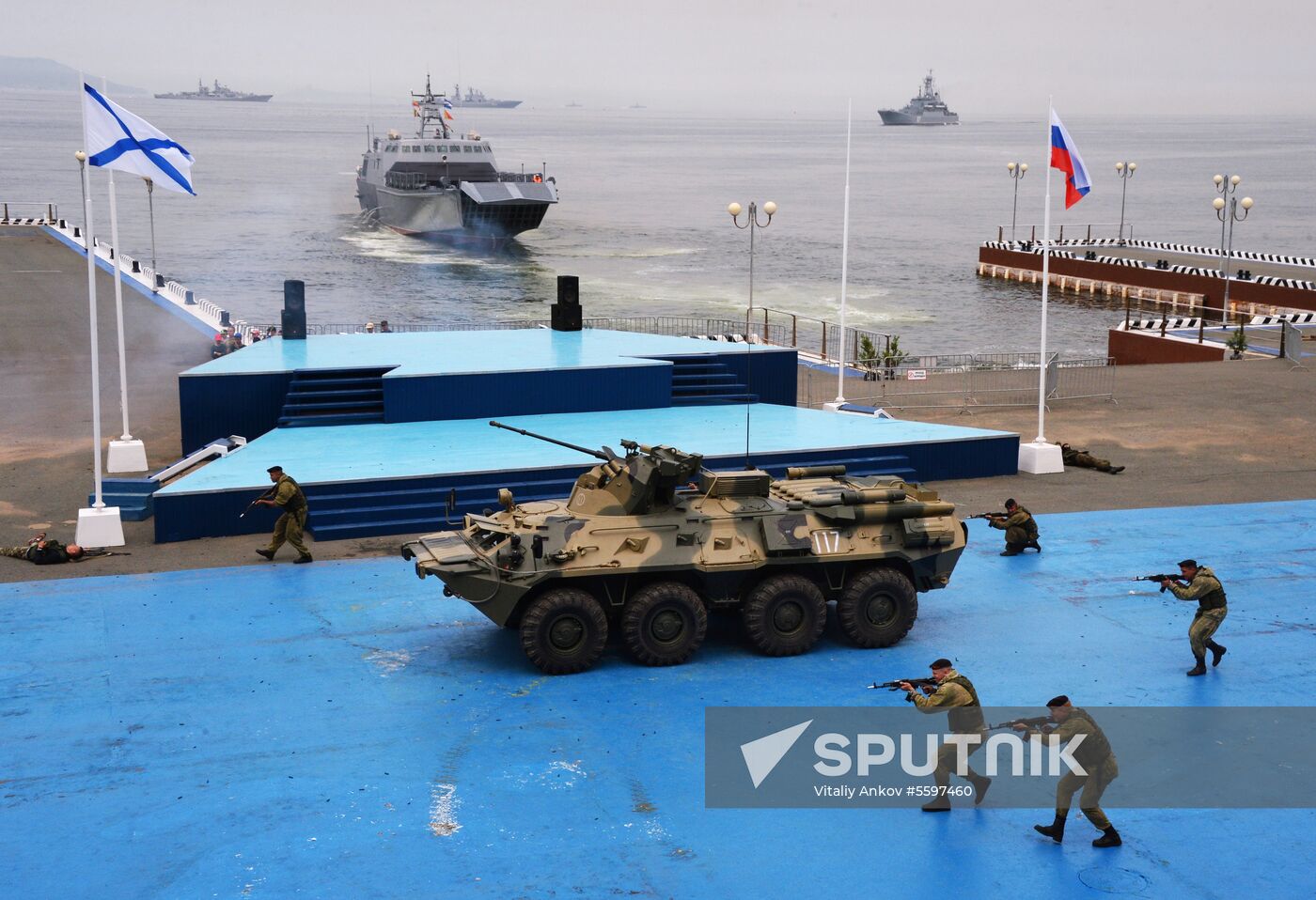 Rehearsal of military sports festival marking Navy Day in Vladivostok