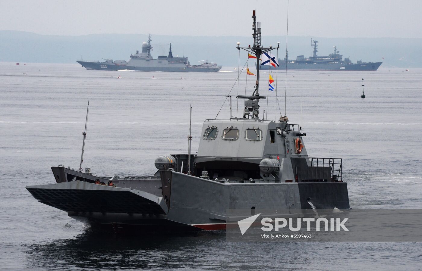 Rehearsal of military sports festival marking Navy Day in Vladivostok