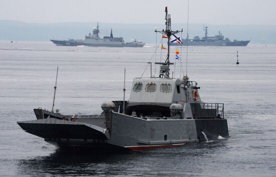 Rehearsal of military sports festival marking Navy Day in Vladivostok