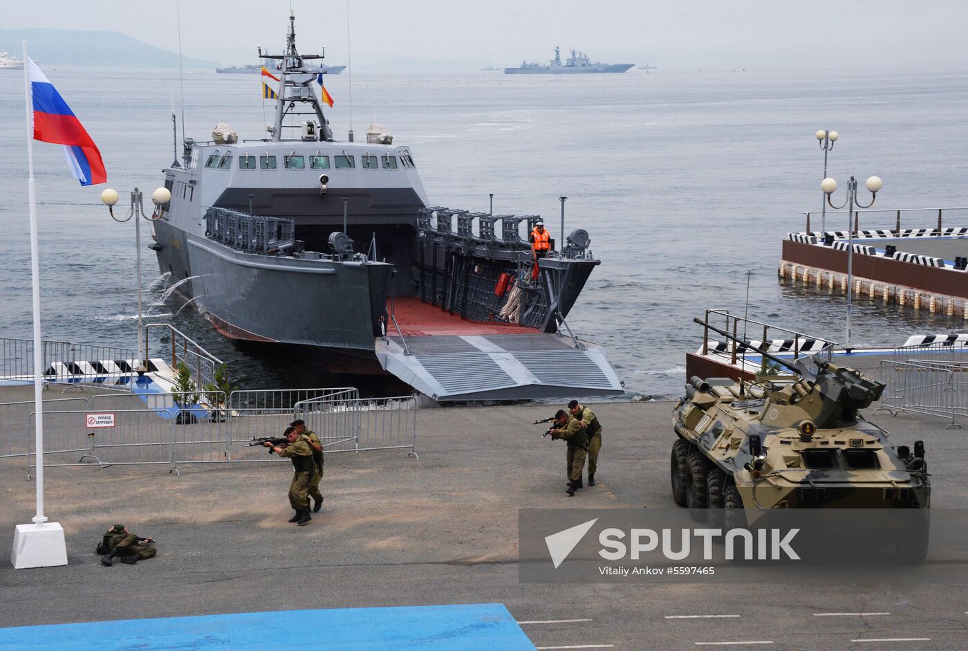 Rehearsal of military sports festival marking Navy Day in Vladivostok