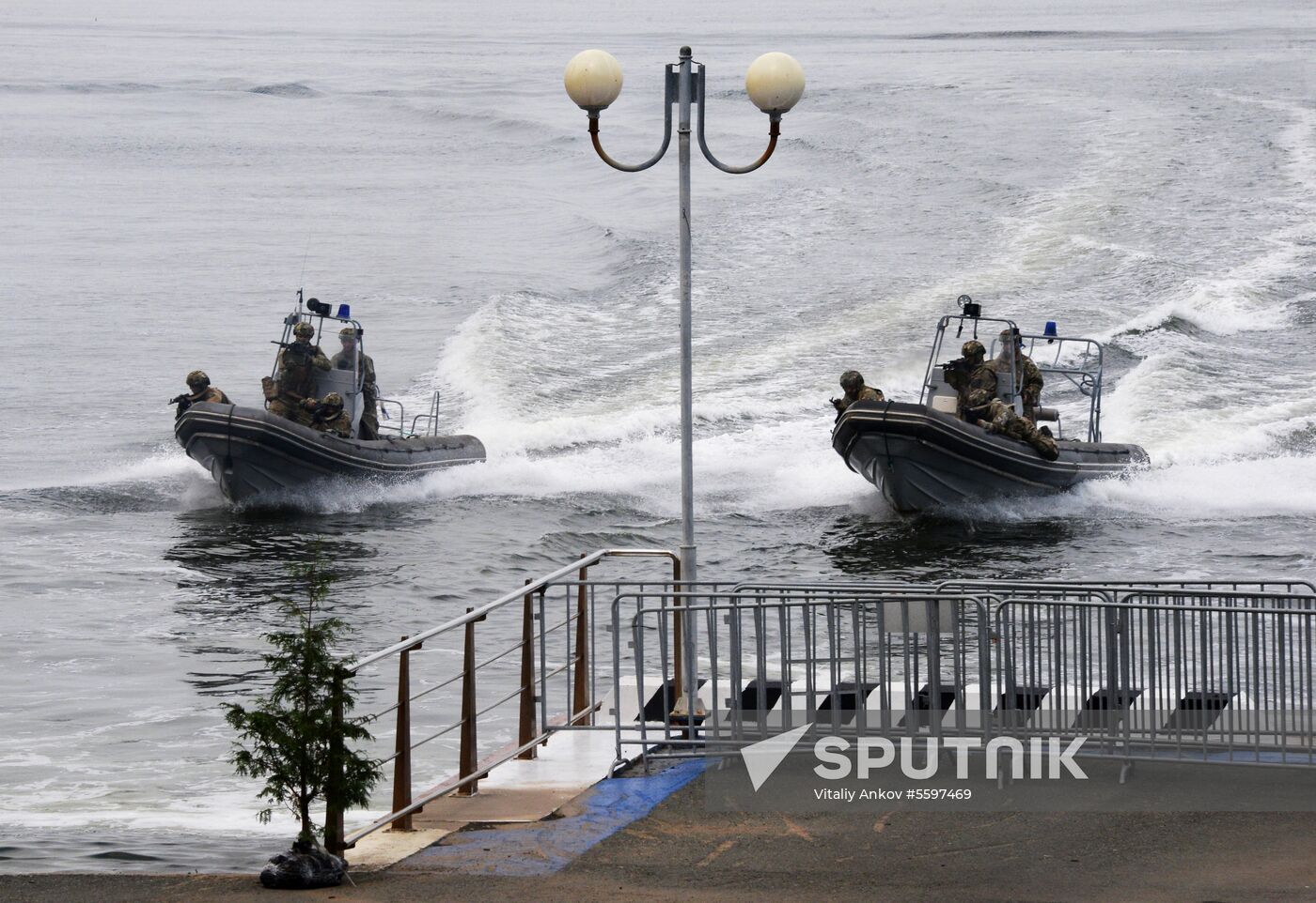 Rehearsal of military sports festival marking Navy Day in Vladivostok