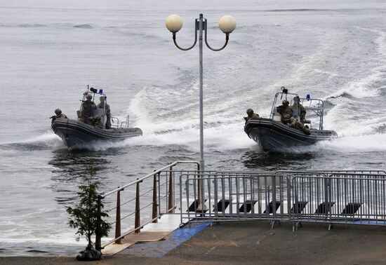 Rehearsal of military sports festival marking Navy Day in Vladivostok