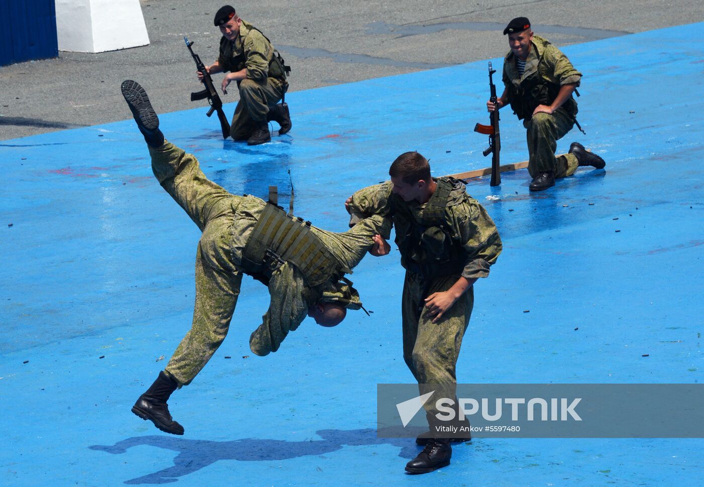 Rehearsal of military sports festival marking Navy Day in Vladivostok