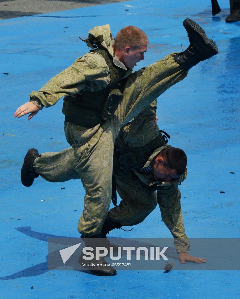 Rehearsal of military sports festival marking Navy Day in Vladivostok