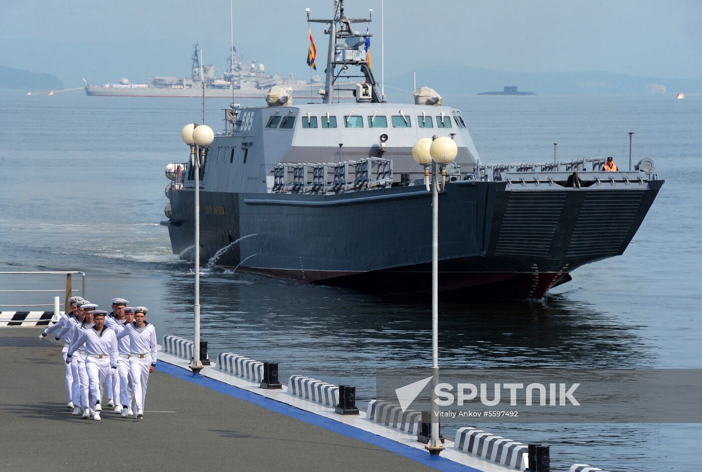 Rehearsal of military sports festival marking Navy Day in Vladivostok