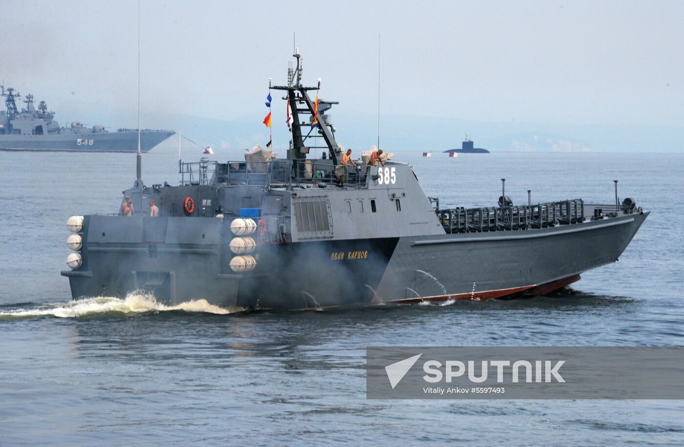 Rehearsal of military sports festival marking Navy Day in Vladivostok