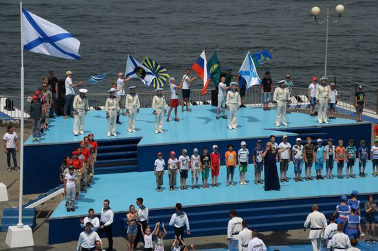 Rehearsal of military sports festival marking Navy Day in Vladivostok