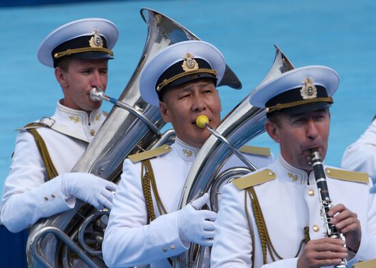 Rehearsal of military sports festival marking Navy Day in Vladivostok