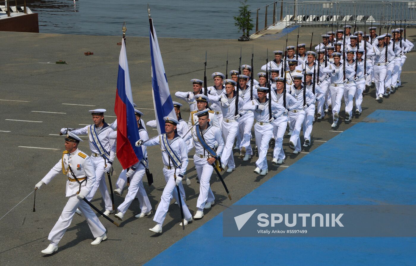 Rehearsal of military sports festival marking Navy Day in Vladivostok